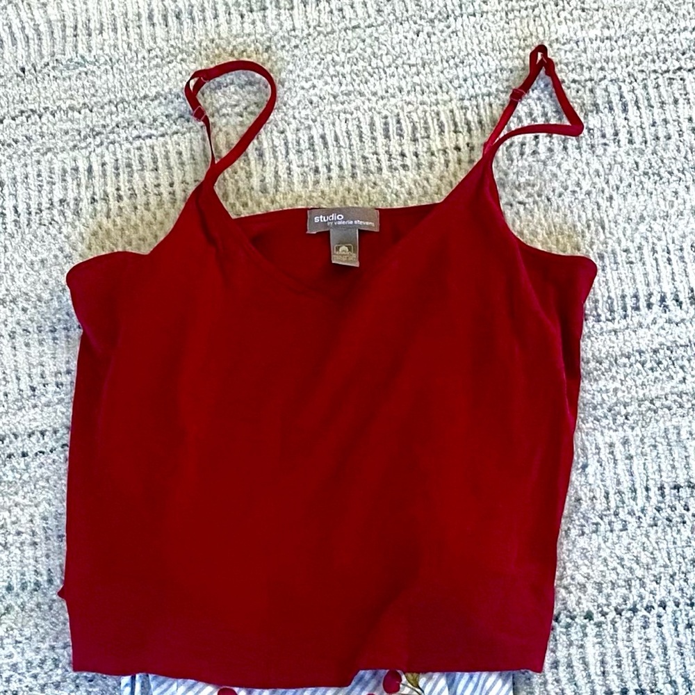 Studio by Valerie Stevens Cherry Red Camisole Pajama Top